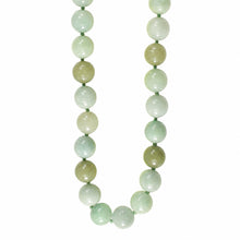 Load image into Gallery viewer, Mixed Green Jadeite Round Bead Necklace – 14K Gold Clasp