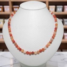 Load image into Gallery viewer, Red Multi-Color Agate Bead Necklace – 6mm