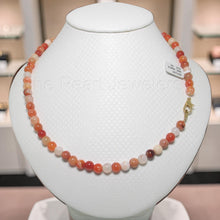 Load image into Gallery viewer, Red Multi-Color Agate Bead Necklace – 6mm