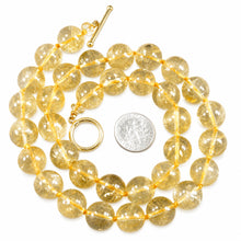 Load image into Gallery viewer, Golden Citrine Bead Necklace – 14K Yellow Gold Clasp