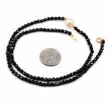 Load image into Gallery viewer, Black Onyx &amp; Pearl Necklace with 14K Gold Beads