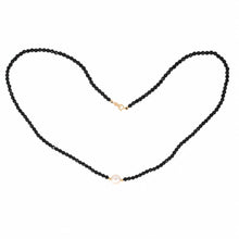 Load image into Gallery viewer, Black Onyx &amp; Pearl Necklace with 14K Gold Beads