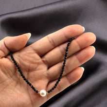 Load image into Gallery viewer, Black Onyx &amp; Pearl Necklace with 14K Gold Beads