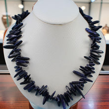 Load image into Gallery viewer, Blue Lapis Chip Necklace – Jumbo Spring Ring Clasp