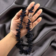 Load image into Gallery viewer, Blue Lapis Chip Necklace – Jumbo Spring Ring Clasp