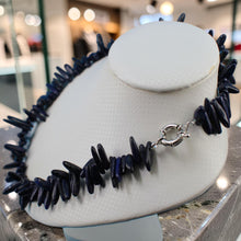 Load image into Gallery viewer, Blue Lapis Chip Necklace – Jumbo Spring Ring Clasp