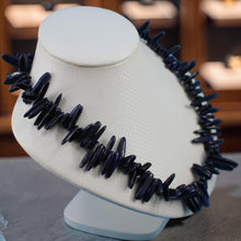 Load image into Gallery viewer, Blue Lapis Chip Necklace – Jumbo Spring Ring Clasp