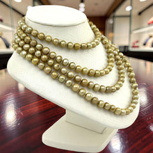 Load image into Gallery viewer, Champagne Freshwater Pearl Infinity Necklace – 60” Hand Knotted
