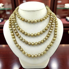 Load image into Gallery viewer, Champagne Freshwater Pearl Infinity Necklace – 60” Hand Knotted