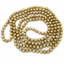 Load image into Gallery viewer, Champagne Freshwater Pearl Infinity Necklace – 60” Hand Knotted