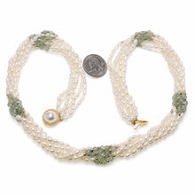 Load image into Gallery viewer, White Rice Pearl &amp; Aventurine Twist Necklace – 6-in-1 Style