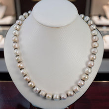 Load image into Gallery viewer, Pale Pink Baroque Pearl Necklace – Sterling Silver Bali Spacers