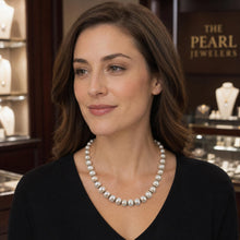 Load image into Gallery viewer, Pale Pink Baroque Pearl Necklace – Sterling Silver Bali Spacers