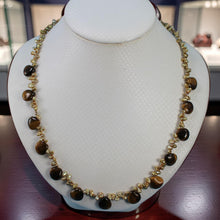 Load image into Gallery viewer, Heart-Shaped Tiger Eye &amp; Keshi Pearl Necklace