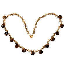Load image into Gallery viewer, Heart-Shaped Tiger Eye &amp; Keshi Pearl Necklace