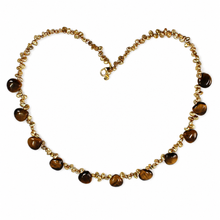 Load image into Gallery viewer, Keshi Pearl &amp; Heart-Shaped Tiger Eye Necklace