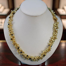 Load image into Gallery viewer, Golden-Green Keshi Pearl &amp; Black Onyx Necklace