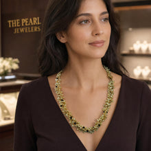 Load image into Gallery viewer, Golden-Green Keshi Pearl &amp; Black Onyx Necklace