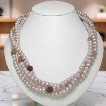 Load image into Gallery viewer, Lavender Roundel Pearl Twist Necklace with Sterling Silver