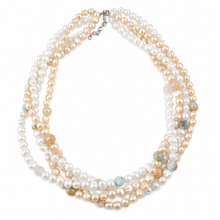 Load image into Gallery viewer, Small Baroque Pearl Twist Necklace with Sterling Silver