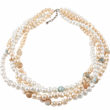 Load image into Gallery viewer, Small Baroque Pearl Twist Necklace with Sterling Silver