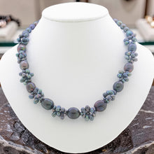 Load image into Gallery viewer, Black Cultured Pearl Necklace – Adjustable Sterling Silver Clasp