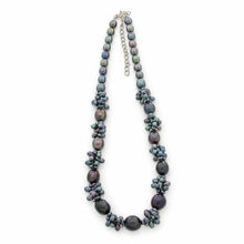 Load image into Gallery viewer, Black Cultured Pearl Necklace – Adjustable Sterling Silver Clasp