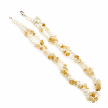 Load image into Gallery viewer, Citrine &amp; Pearl Twist Necklace – 2-in-1 Sterling Silver