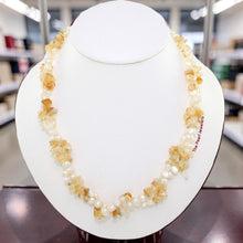 Load image into Gallery viewer, Citrine &amp; Pearl Twist Necklace – 2-in-1 Sterling Silver
