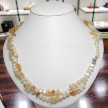 Load image into Gallery viewer, Citrine &amp; Pearl Twist Necklace – 2-in-1 Sterling Silver
