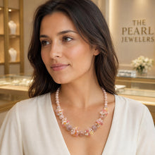 Load image into Gallery viewer, Baroque Pearl &amp; Agate Gemstone Necklace – .925 Silver