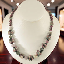 Load image into Gallery viewer, A Unique Design Purple Baroque Pearl &amp; Tourmaline Necklace 925 Silver Clasp TPJ