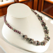 Load image into Gallery viewer, A Unique Design Purple Baroque Pearl &amp; Tourmaline Necklace 925 Silver Clasp TPJ