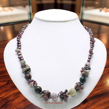 Load image into Gallery viewer, Purple Baroque Pearl &amp; Tourmaline Necklace with Extension – .925 Silver (20")