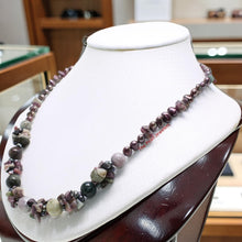 Load image into Gallery viewer, Purple Baroque Pearl &amp; Tourmaline Necklace with Extension – .925 Silver (20")