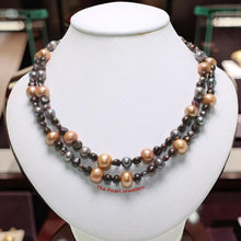 Load image into Gallery viewer, Double Strand Champagne Pearl Necklace – .925 Silver Clasp