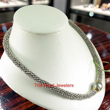 Load image into Gallery viewer, Beauty Unique Sterling Silver Bali Beads &amp; Black Tahitian Pearl Necklace