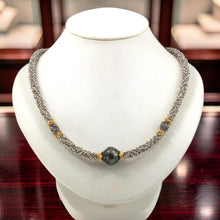 Load image into Gallery viewer, Beautiful Black Tahitian Pearl &amp; Silver 925 Bali Beads Necklace
