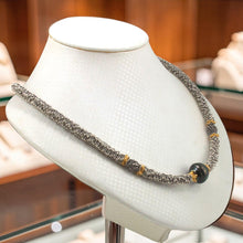 Load image into Gallery viewer, Beautiful Black Tahitian Pearl &amp; Silver 925 Bali Beads Necklace