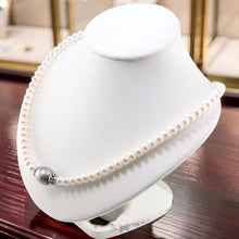Load image into Gallery viewer, Gray Tahitian Pearl with F/W Pearls &amp; Silver Bali Beads Necklace