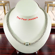 Load image into Gallery viewer, Blue Tahitian Pearl with 14k Gold Roundels &amp; Silver Bali Beads Necklace