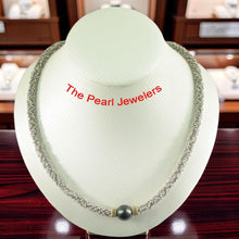 Load image into Gallery viewer, Black Tahitian Pearl with 14k Gold Roundels &amp; Silver Bali Beads Necklace