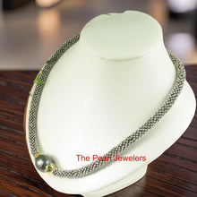 Load image into Gallery viewer, 16mm Black Tahitian Pearl with Silver 925 Bali Beads Necklace