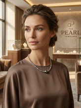 Load image into Gallery viewer, Unique Black Tahitian Pearl with Silver &amp; Gold-Plated Bali Beads Necklace
