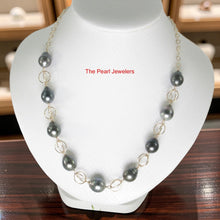 Load image into Gallery viewer, 14k Gold-Filled Nine Black Tahitian Pearl Handcrafted Necklace