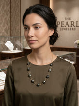 Load image into Gallery viewer, 14k Gold-Filled Nine Black Tahitian Pearl Handcrafted Necklace