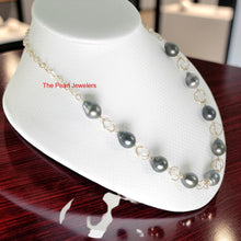 Load image into Gallery viewer, 14k Gold-Filled Nine Black Tahitian Pearl Handcrafted Necklace