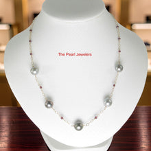 Load image into Gallery viewer, 14k Gold-Filled Seven Black Tahitian Pearls &amp; Peridot Necklace