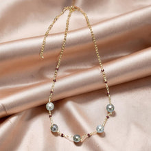 Load image into Gallery viewer, 14k Gold-Filled Seven Black Tahitian Pearls &amp; Peridot Necklace