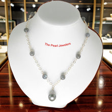 Load image into Gallery viewer, 14k Gold-Filled Labradorite &amp; Black Tahitian Pearl Handcrafted Necklace